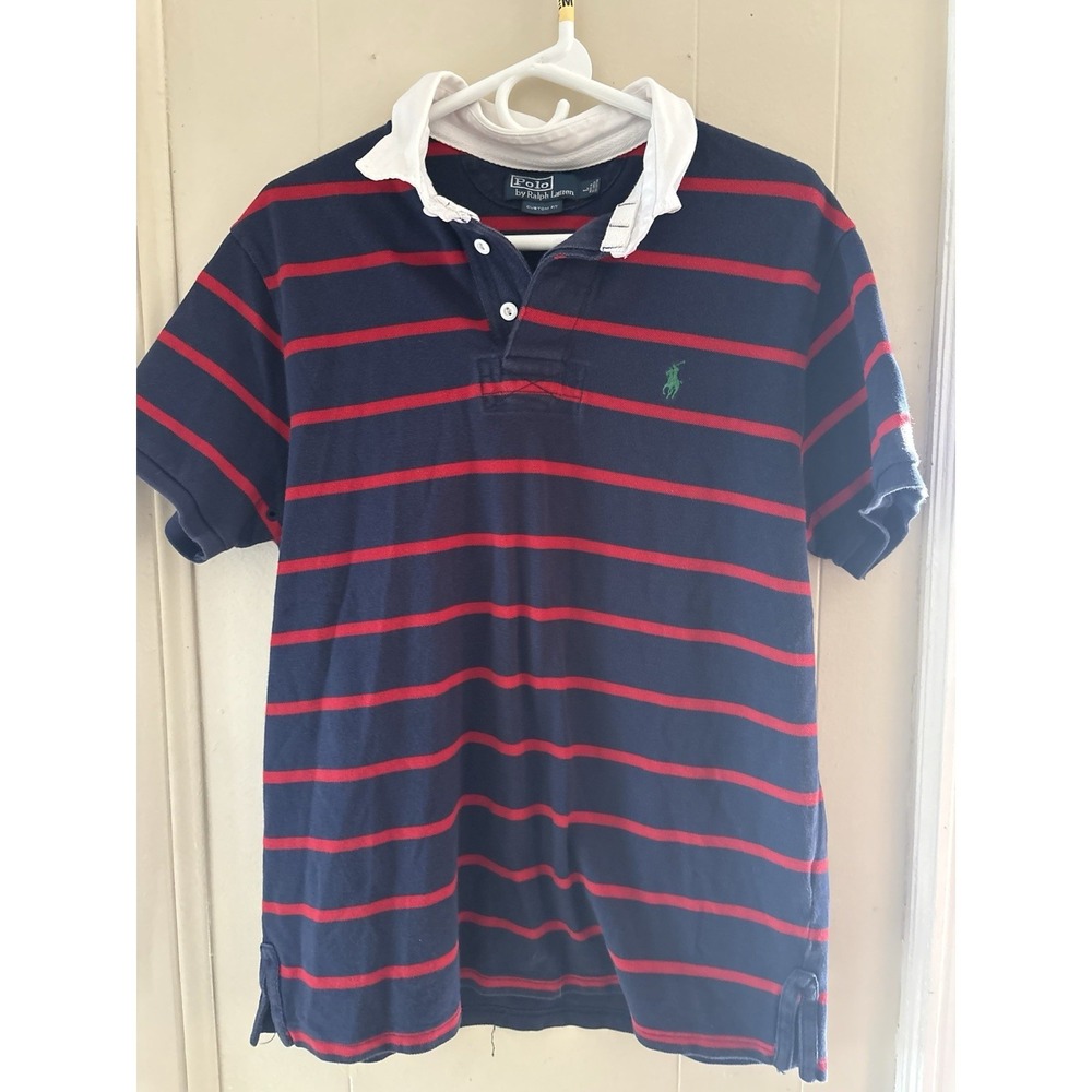 Polo Ralph Lauren Men's Vintage 90s Shirt Blue/Red
